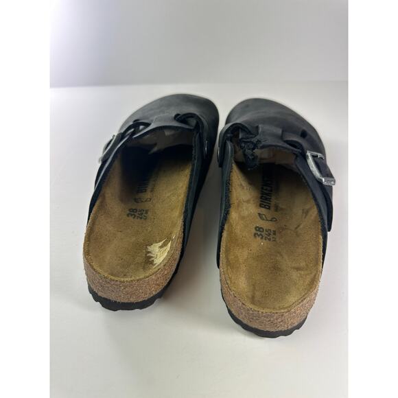 *Damaged* Birkenstock Boston Slip On Clog Mules Black Size 38 US 7 L7 M5 *Flawed - Picture 12 of 16